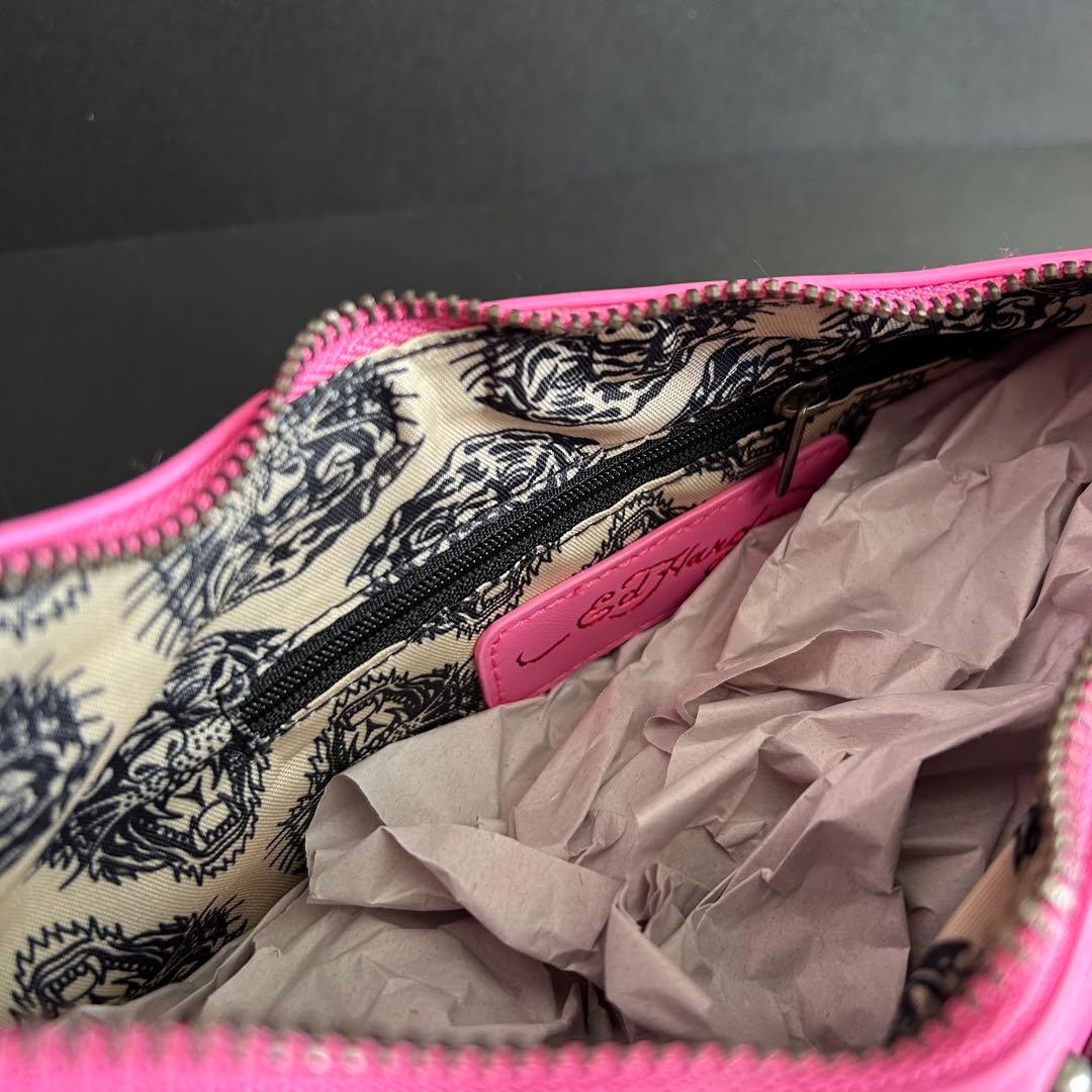 【新品】Ed Hardy エドハーディー　スカル ハンドバッグ y2k ピンク