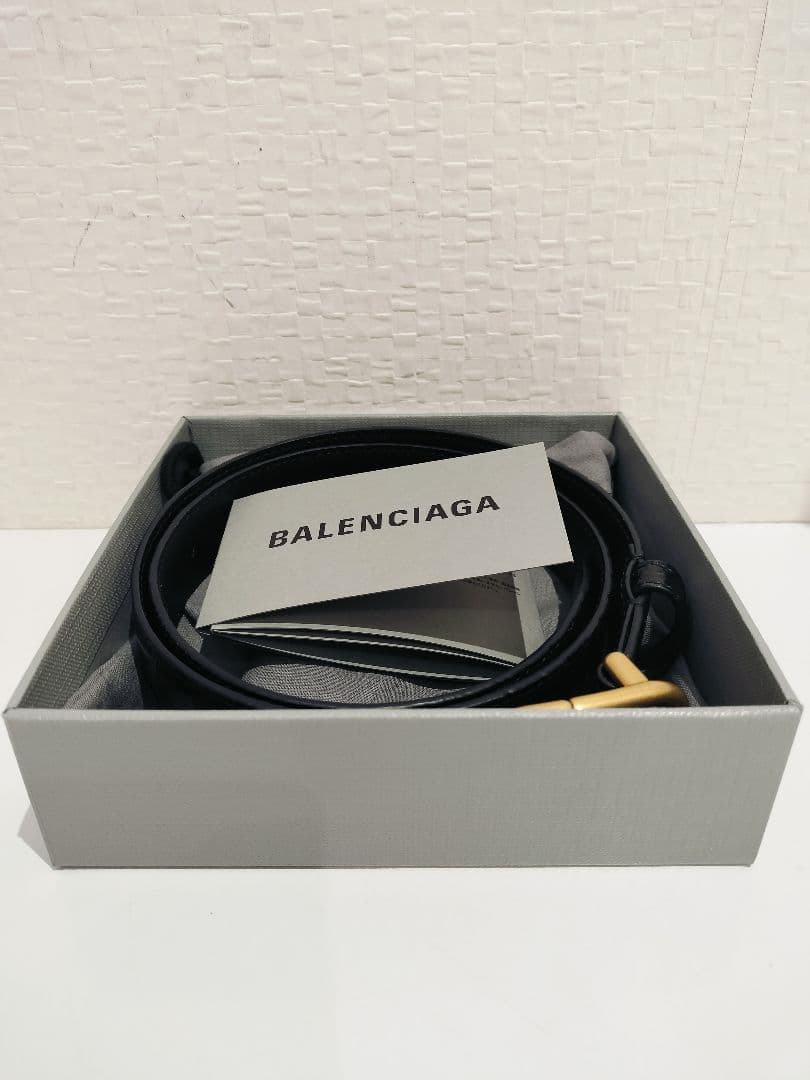BALENCIAGA / バレンシアガ クロコ型押し ブラック BBベルト