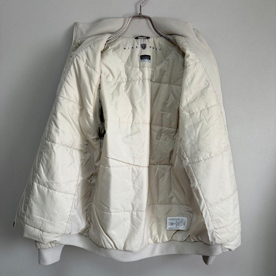 L 白 ナイキ NIKE golf ゴルフ ジャケット ブルゾン 袖取り外し可能