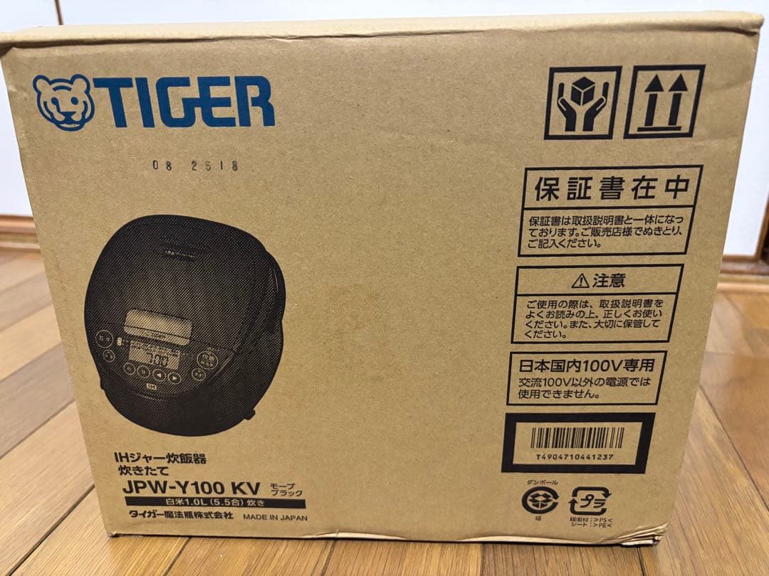 新品　タイガーTIGER IH炊飯器 炊きたてJPW-Y100KV5.5合 黒