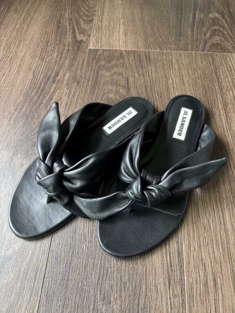 JIL SANDER ブラックリボンミュール