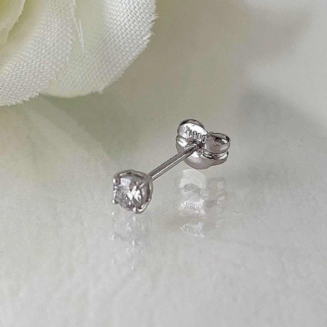 376【ポンテヴェキオ】Pt900 ダイヤモンド　0.10ct ピアス　片方