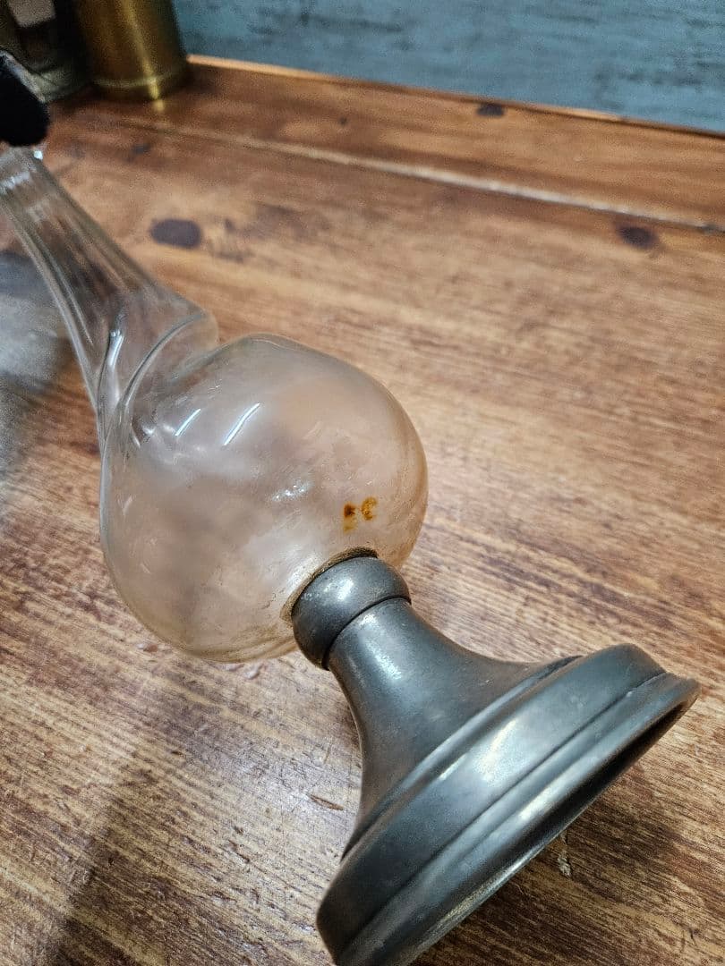 フランスアンティーク エタンと硝子の一輪挿し 花瓶 フラワーベース 花器