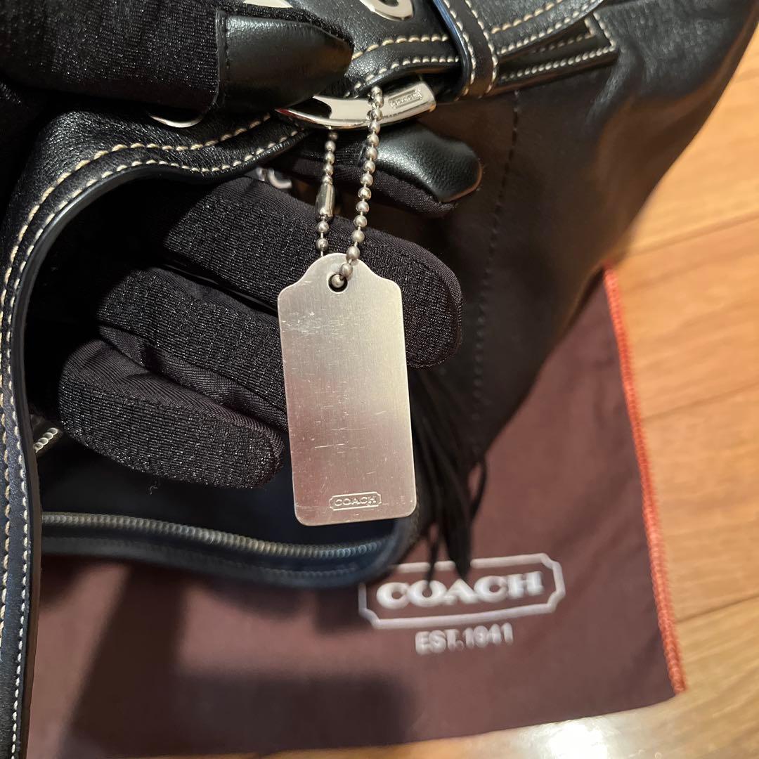 極美品✨COACH ブラックレザー ショルダーバッグ