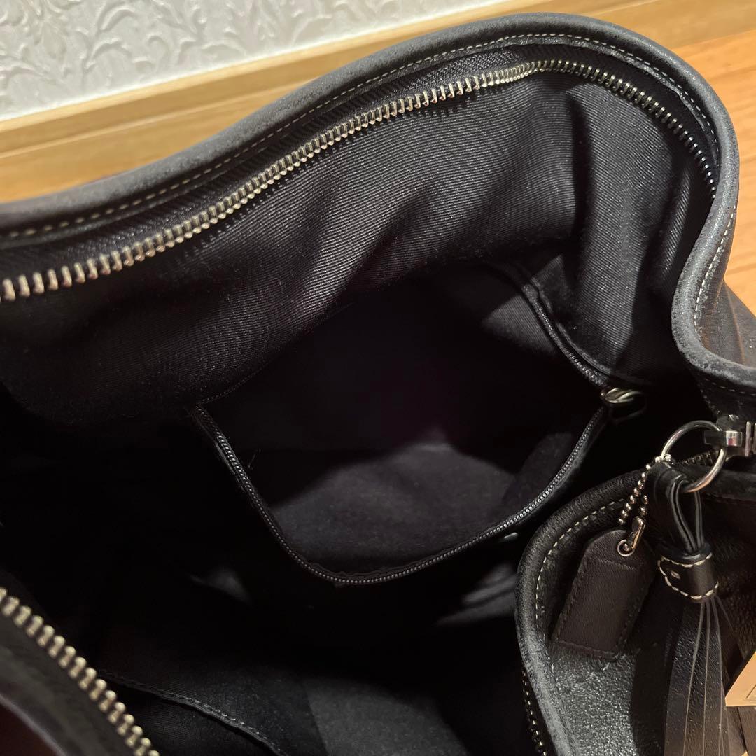 極美品✨COACH ブラックレザー ショルダーバッグ