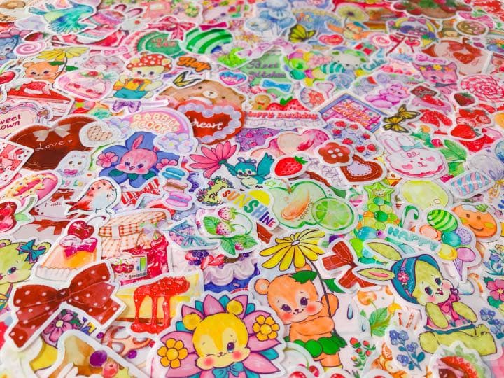 チェリー❤️フレークシール( ⸝⸝•ᴗ•⸝⸝ )カラフルなレトロアニマル♡♡