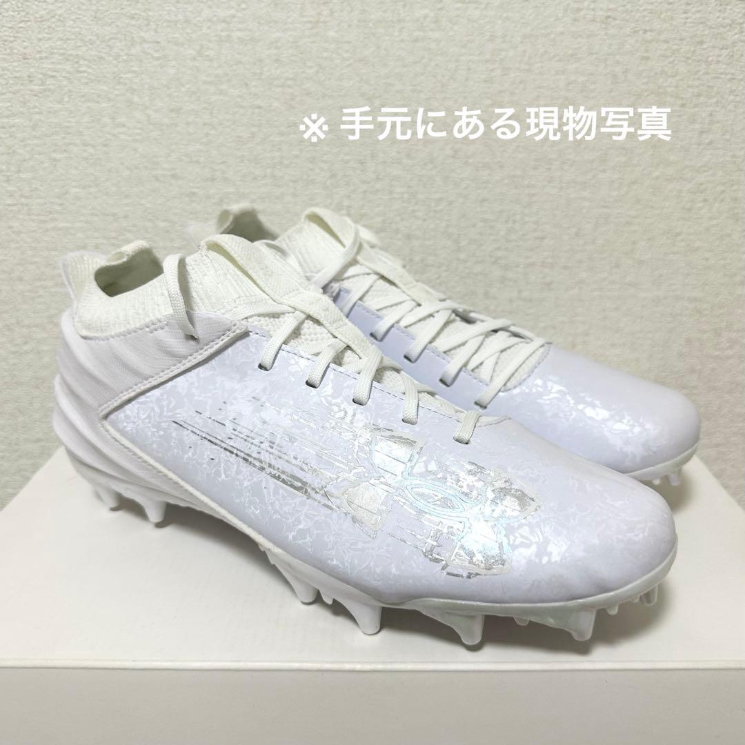 アンダーアーマー 27 アメフト スパイク シューズ 白 靴 クリート