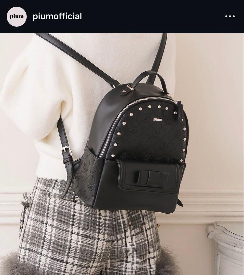 ぴうむ/pium スタッズミニリュック/ブラック