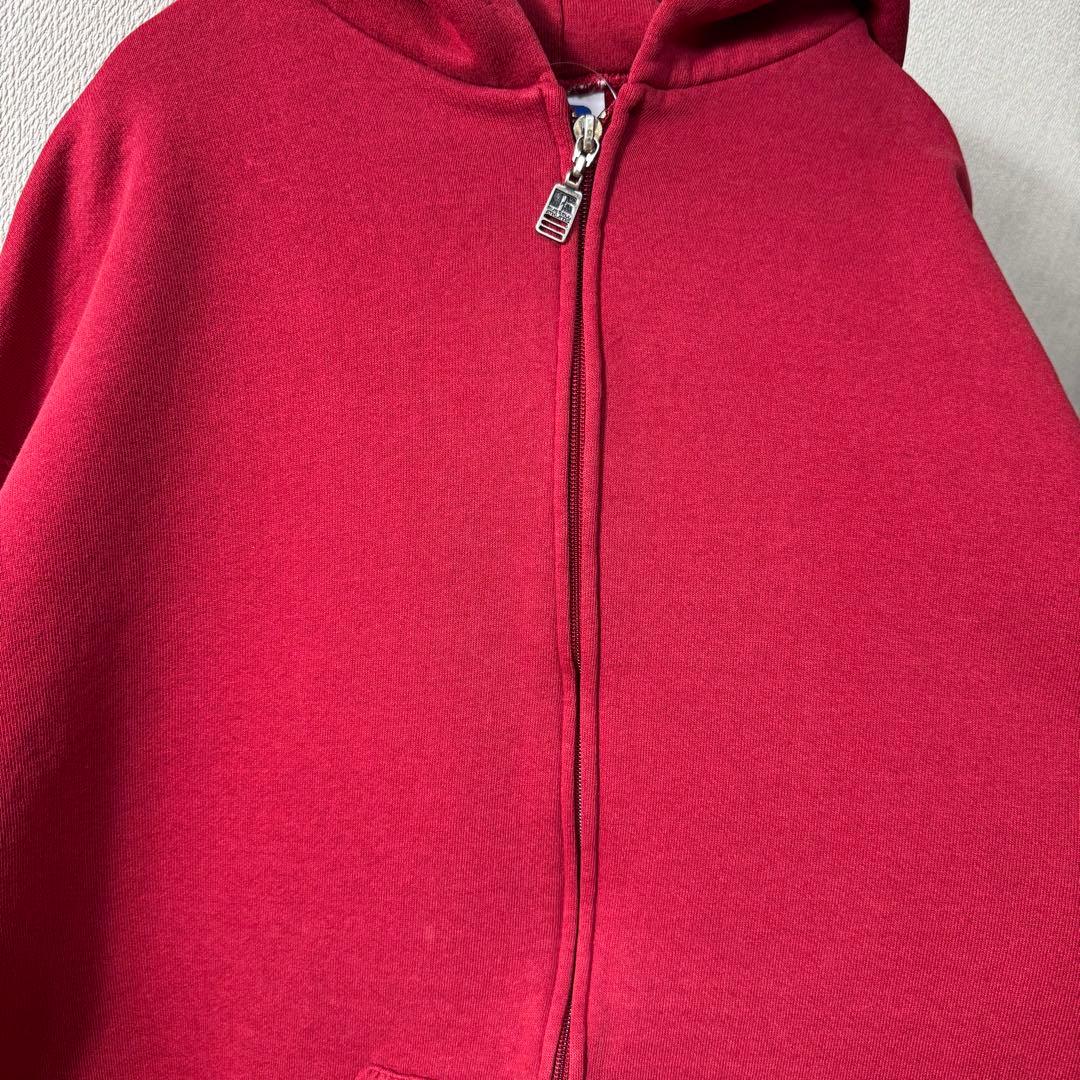 ち*ぶ様 希少 90s USA製 RUSSELL PLAIN 無地 フルジップ