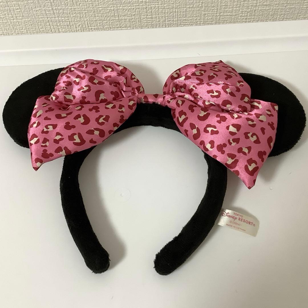 ミニー　ヒョウ柄　カチューシャ　ピンク