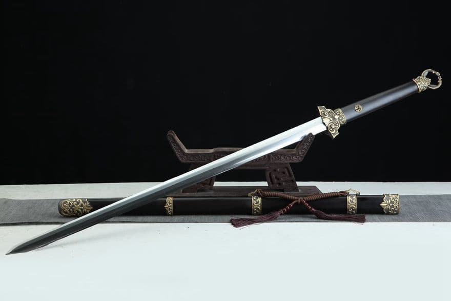 少帝唐剣（黒檀タイプ）古兵器 武具　刀装具　日本刀　模造刀 居合刀