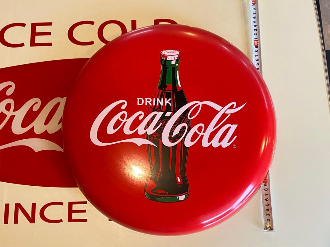 【希少】ビンテージ Coca-Cola コカコーラ ボタンサイン 琺瑯看板