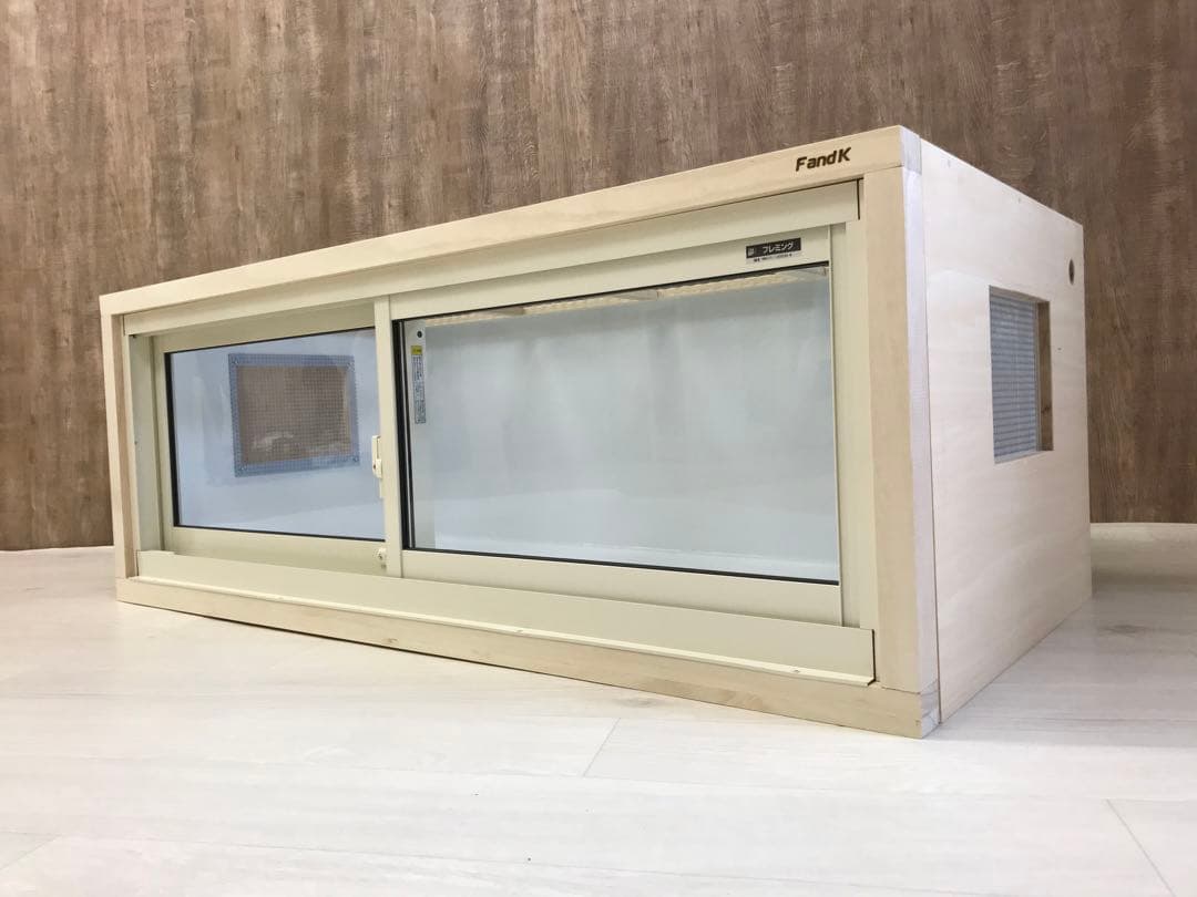 ＦandＫ爬虫類木製ケージ　アルミサッシ仕様　1200×600×450