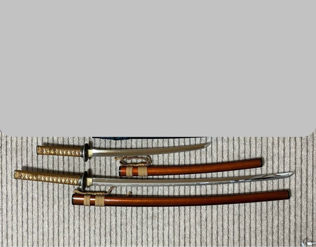 模造刀 日本刀 武具 刀剣 居合刀 2本セット 刀剣 太刀 脇差（C03）