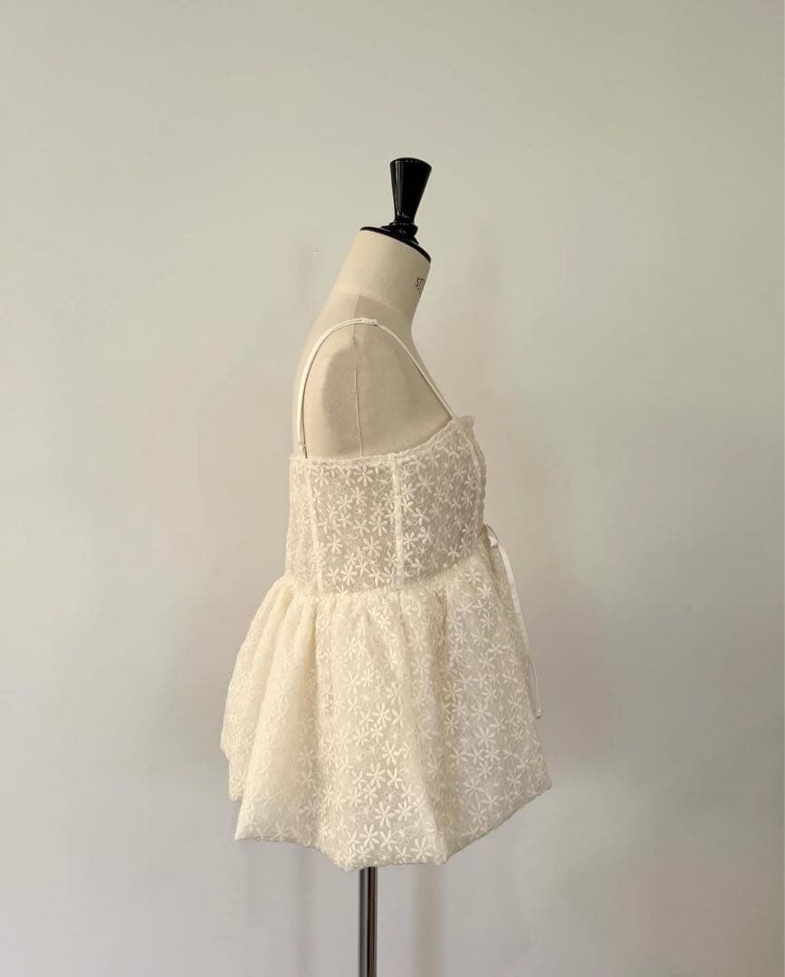 一度着用【rosymonster】 flora veil camisole 白