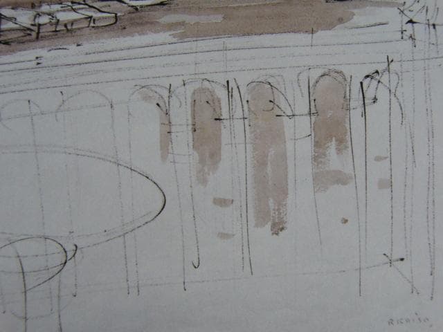 小磯良平、【サン・ジョルジオ・マジョーレ寺院 】、希少な限定額装用画集画