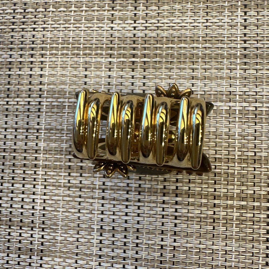 acca アッカ　クリップ　大小　2個セット 花柄　ゴージャスストーン　美品