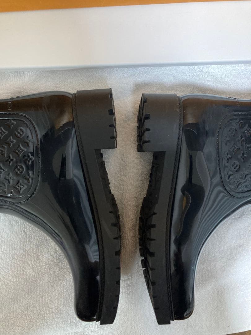 ルイヴィトン モノグラム レインブーツ ロング 長靴 ラバー ブラック 38