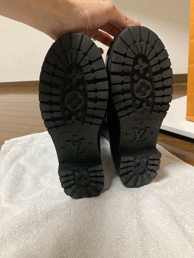 ルイヴィトン モノグラム レインブーツ ロング 長靴 ラバー ブラック 38