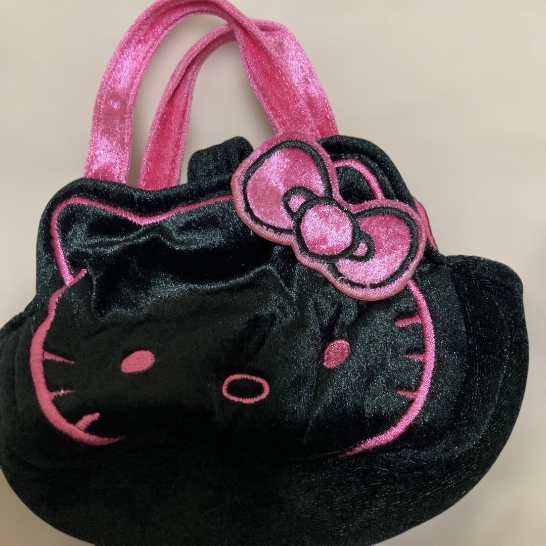 キティちゃん根付けストラップ、指人形、ミニバック
