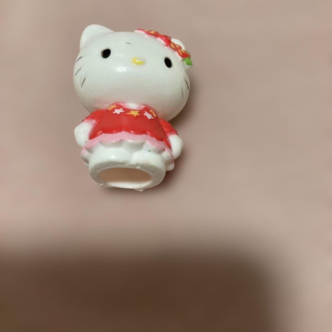 キティちゃん根付けストラップ、指人形、ミニバック