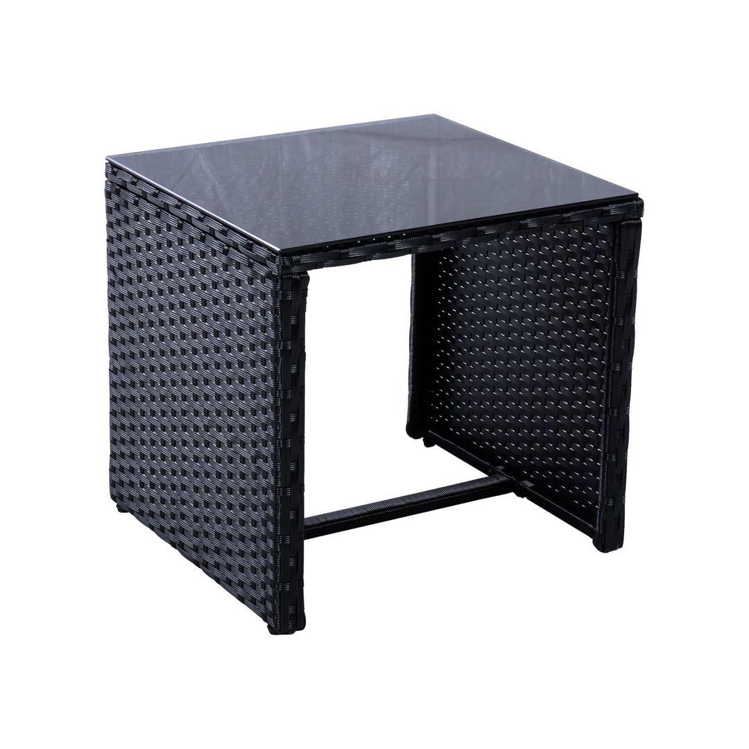 ラタン調 ガーデンファニチャー 3点 ガーデンテーブル ガーデンチェアーラタン調