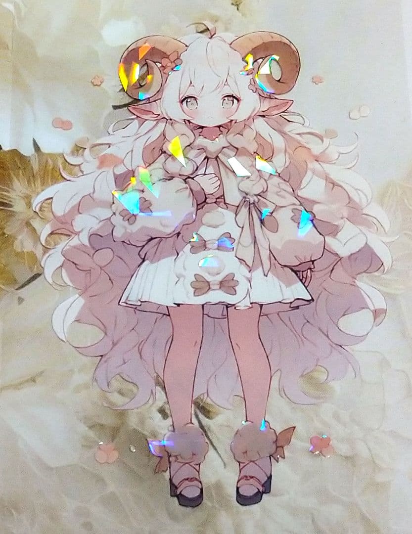 廃盤品✩J790＃白羊座-茉莉(贝壳光)銀河絵日切り売り海外人物女の子AIマステ