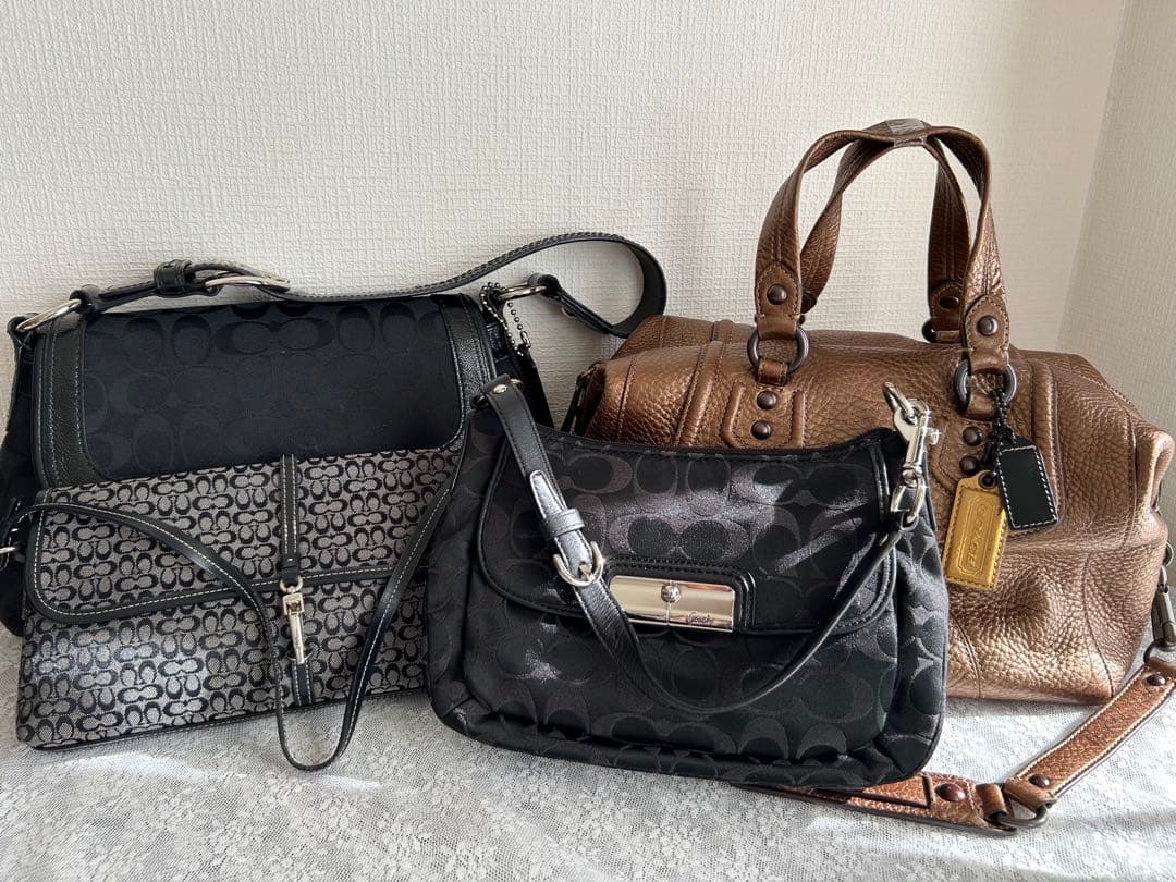 【美品】コーチCOACHバッグ 4セット ブラック系・ブロンズ