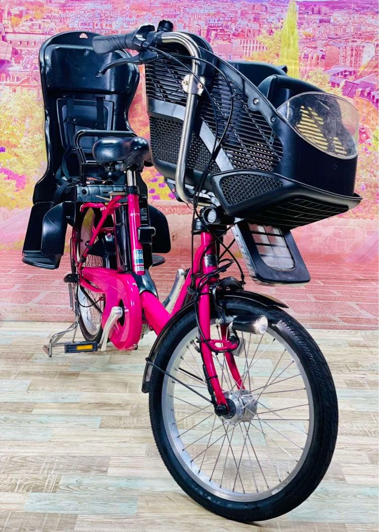 K1981 電動自転車パナソニック子供乗せ 20インチ 8.9Ah ピンク