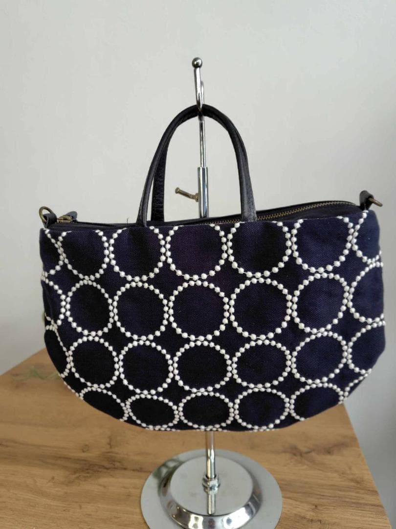 ミナペルホネン/2025tambourineタンバリンネイビー×白/Mサイズ