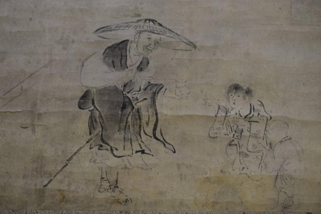 模写/法橋江阿弥/安村江阿弥/古画/人物図/絹表装/布袋屋掛軸HF-404