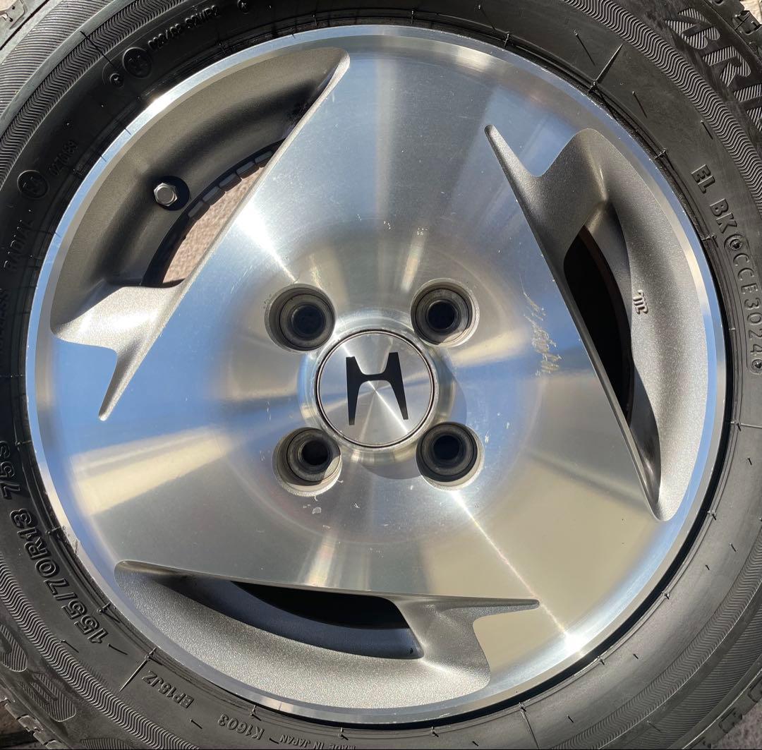 ヤ*ん様 ★ HONDAホンダバモス純正アルミホイールブリヂストンエコピアセット