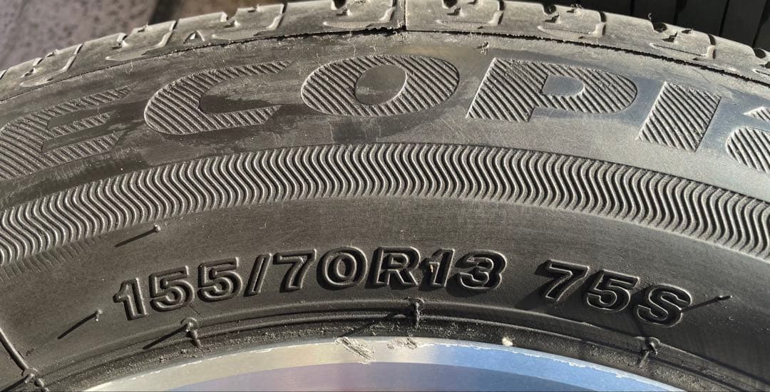 ヤ*ん様 ★ HONDAホンダバモス純正アルミホイールブリヂストンエコピアセット