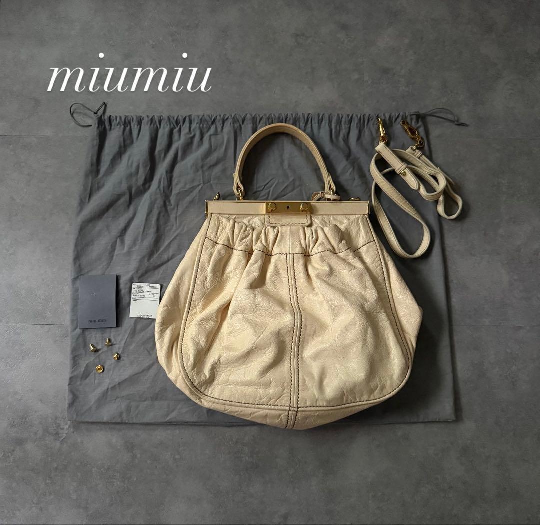 【最終値下げ❗️】miumiu レザー　ハンドバッグ　ショルダーバック