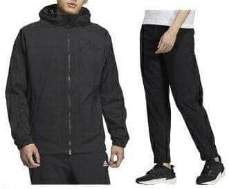 E新品 XLアディダス adidasデニム風 ウーブン セットアップ 上下 黒