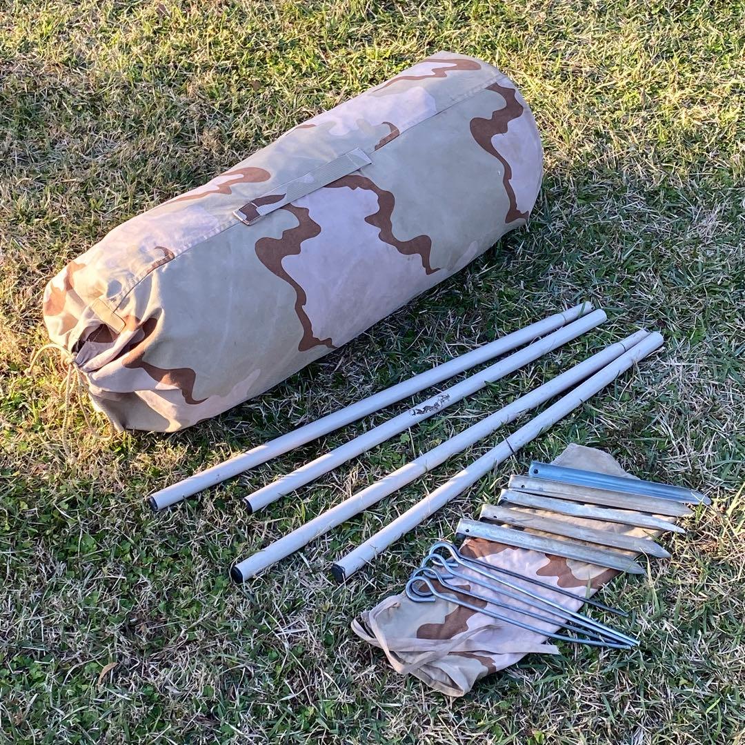 オランダ軍　テント　ポール・ペグ付　正規品　デザートカモ①　コンディション良