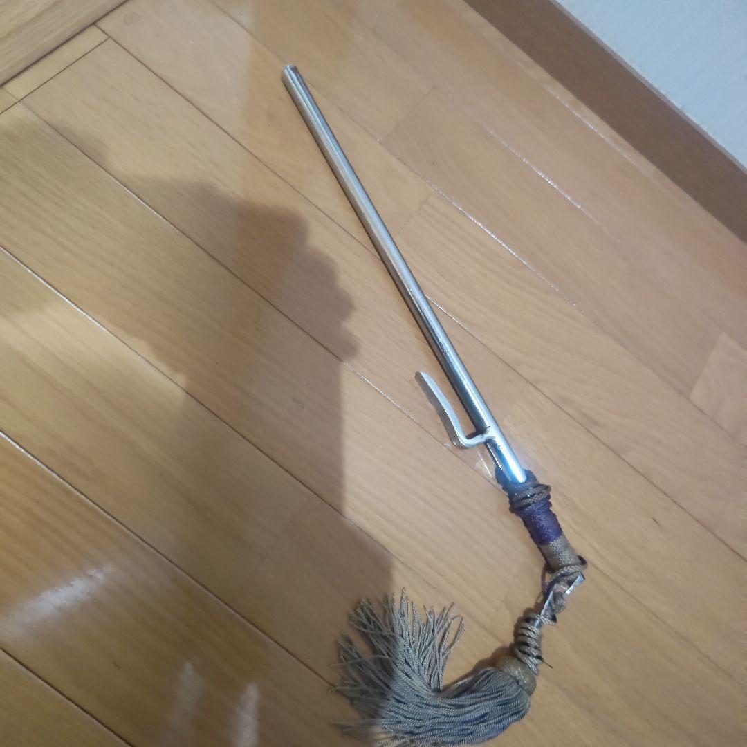 メトロ　江戸時代　十手 金属製 武器 房付き 直線デザイン