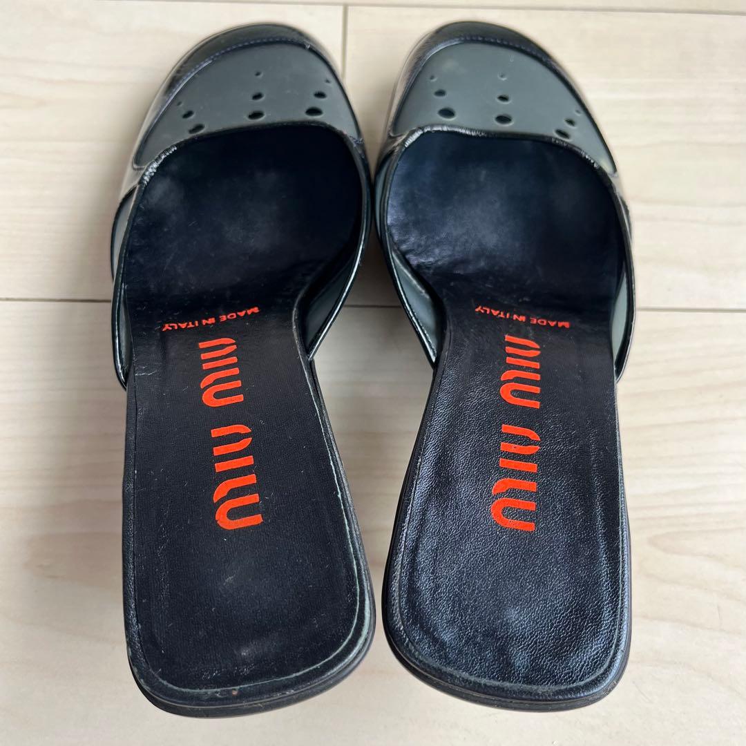 90s-00s miu miu ミュウミュウ ミュール サンダル エナメル