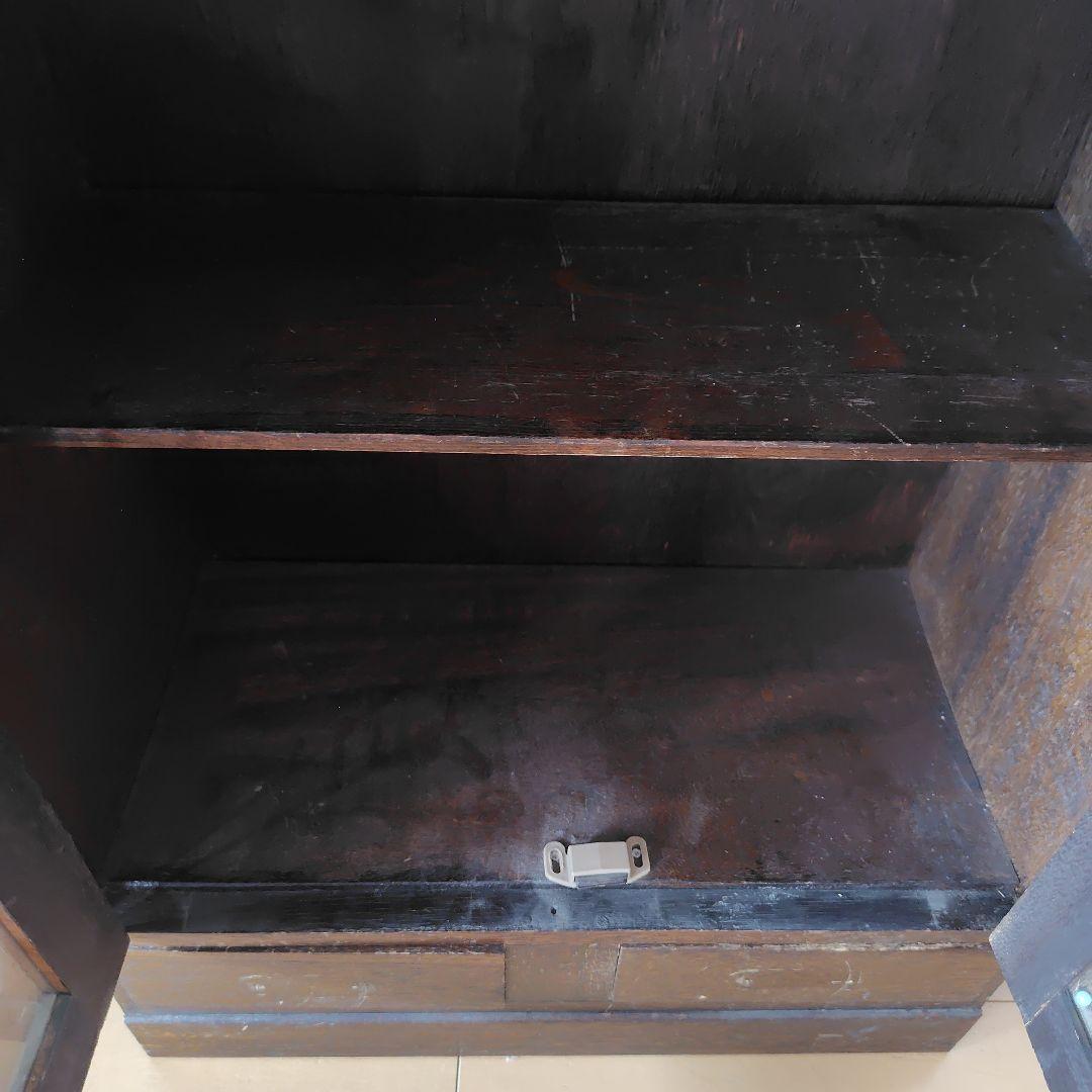 木製キャビネット ダークブラウン 2引き出し