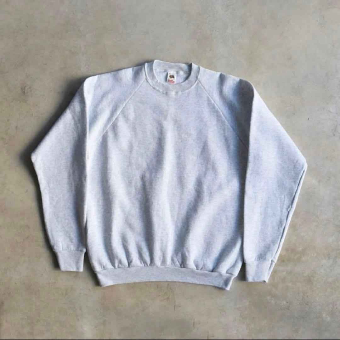 90s フルーツオブザルーム 無地スウェット ラグラン USA製 未使用 2XL
