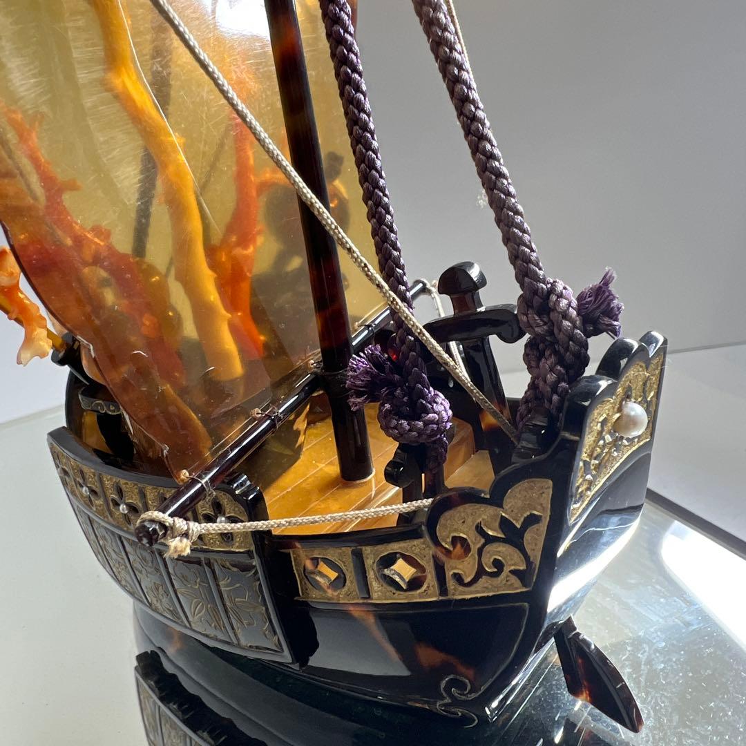 本鼈甲　宝船　1047g(台込) 20×16㎝(宝船)東な8-0201☆2F