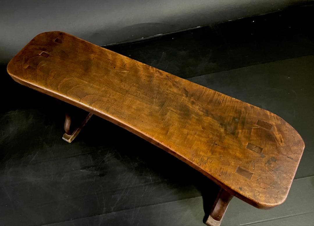 『母』 脇息 肘置 肘掛 木製 特大70cm 民藝 古民具 (E)