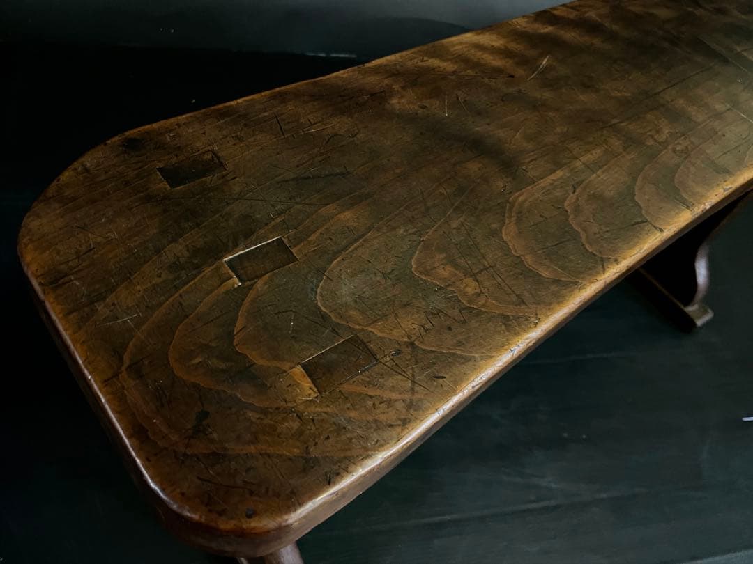 『母』 脇息 肘置 肘掛 木製 特大70cm 民藝 古民具 (E)