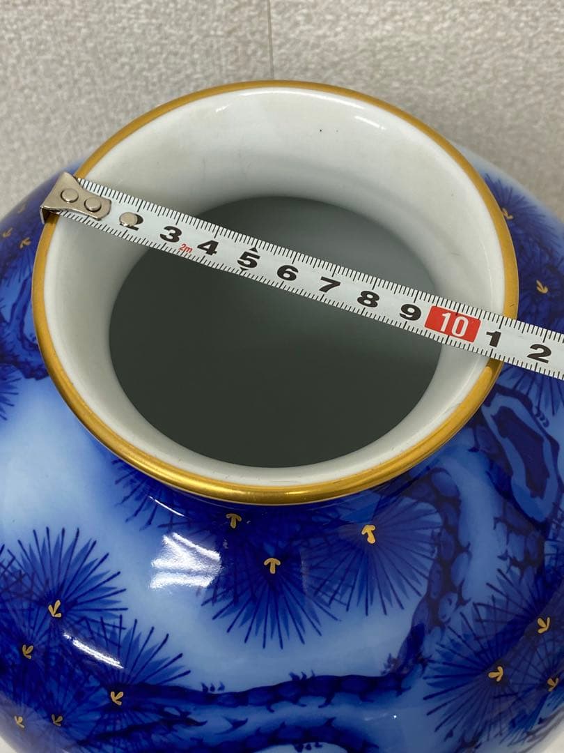 3-3289 香蘭社の染錦模様老松文花瓶