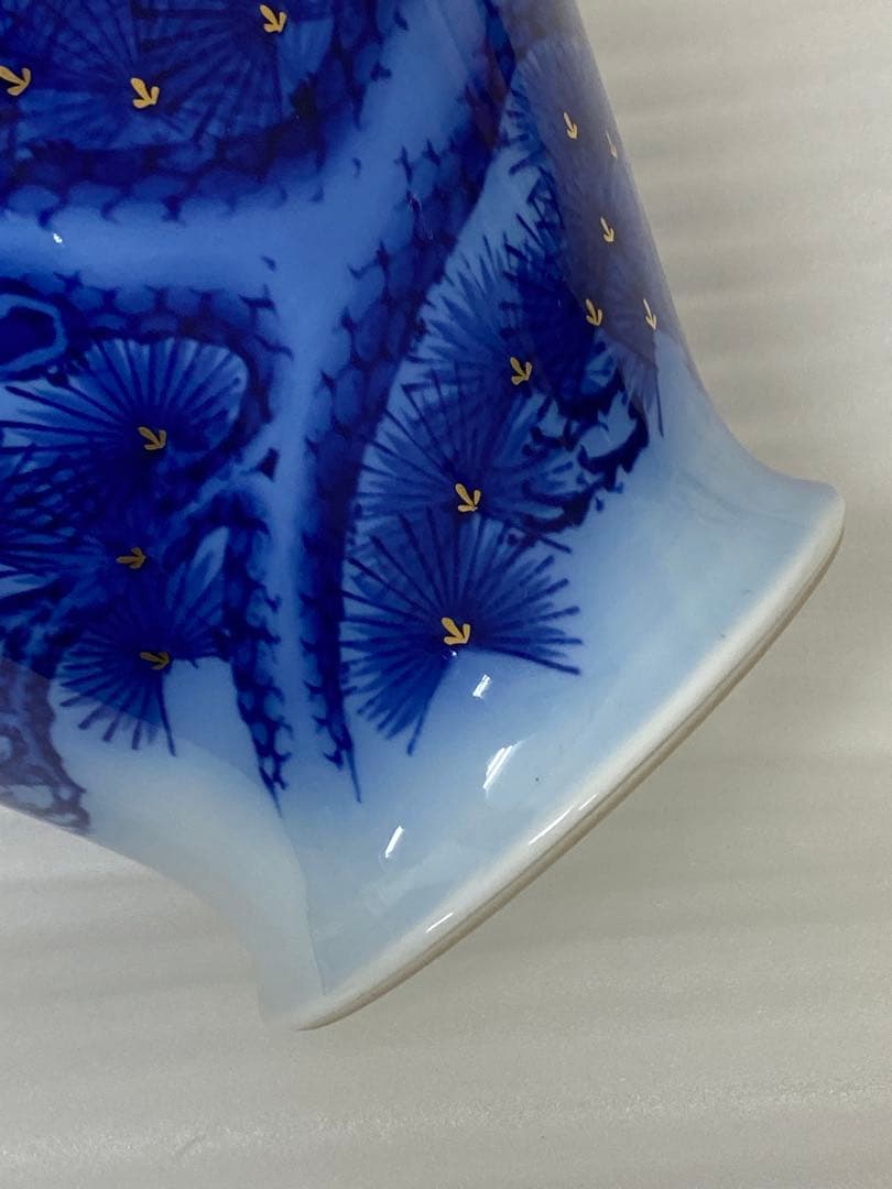 3-3289 香蘭社の染錦模様老松文花瓶