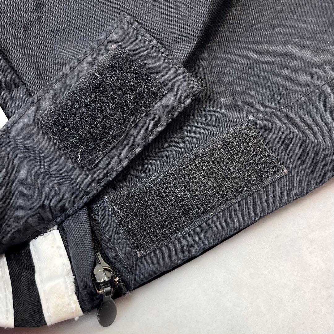 00s adidas バギートラックパンツ 3ライン 刺繍ロゴ ブラック XL