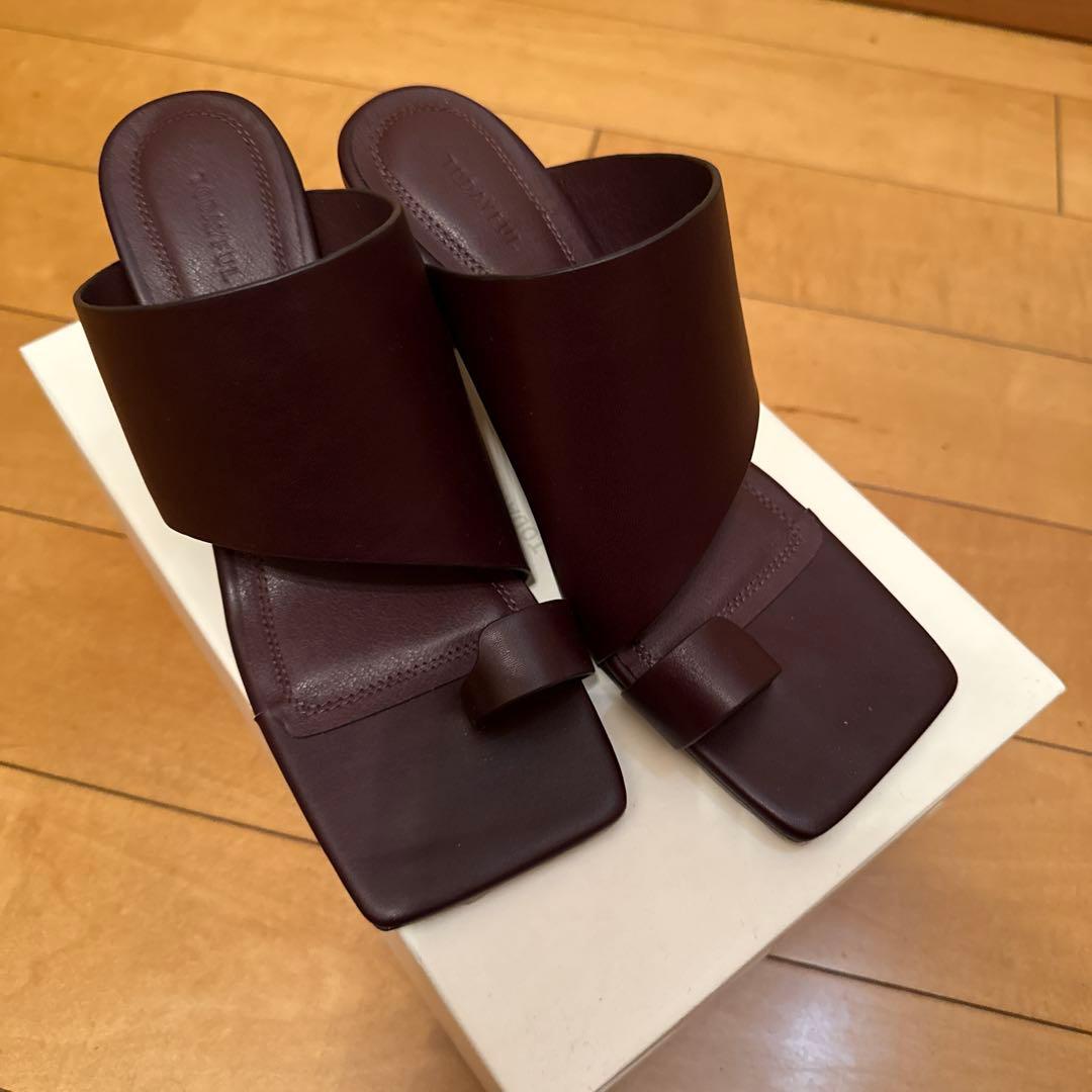 靴 TODAYFUL Square Leather Sandals