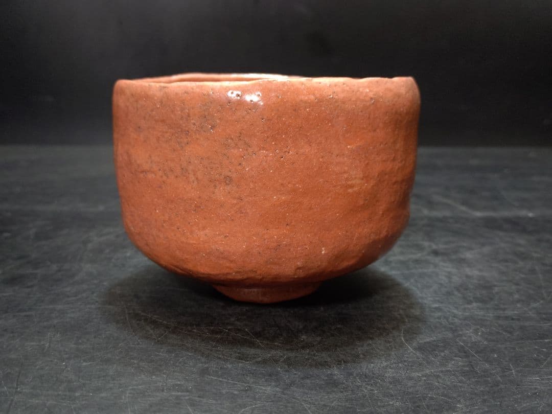 杉本貞光造　今赤茶碗　大亀和尚書付箱　銘　山峔