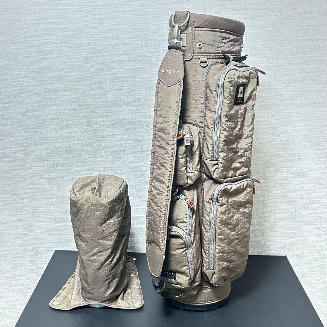 ONOFF オノフ キャディバッグ ゴルフバッグ ベージュ系 フード付き