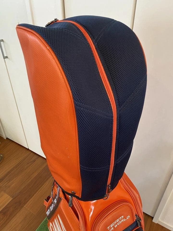 本間ホンマ ツアーワールド オレンジ 多機能カートバッグ ゴルフ　キャディバッグ